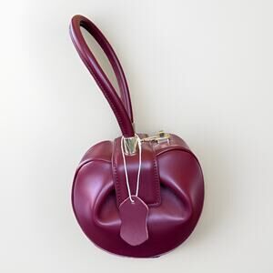Normia Rita Handbags Fashion Retro Genuine Leather Handmade Dumpling Bag Red NEW